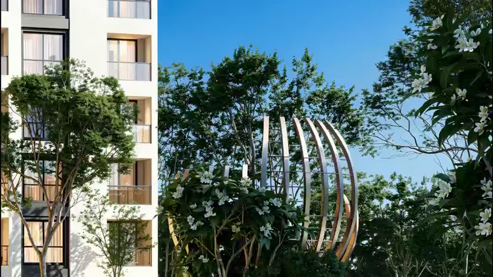 A short film exploring residential buildings, planting and sculptural landscape details from the supplied collection.