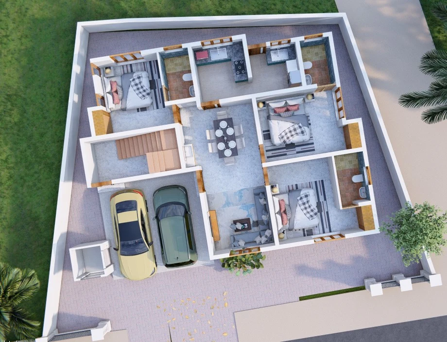 Supplied floor-plan rendering for Kommeri Residence